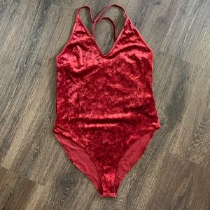 Velvet, Red, Forever 21 bodysuit. Size L
